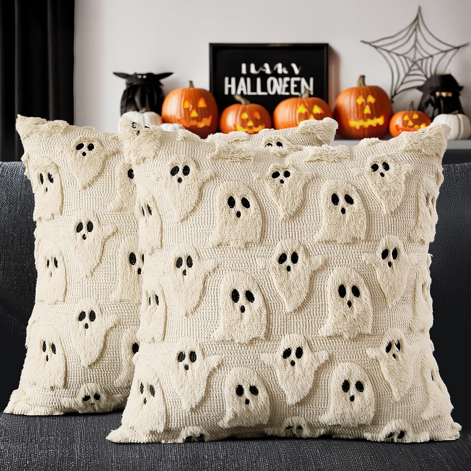 Amazon.com: MIULEE Cute Ghost Halloween Pillow Covers 18x18 Inch