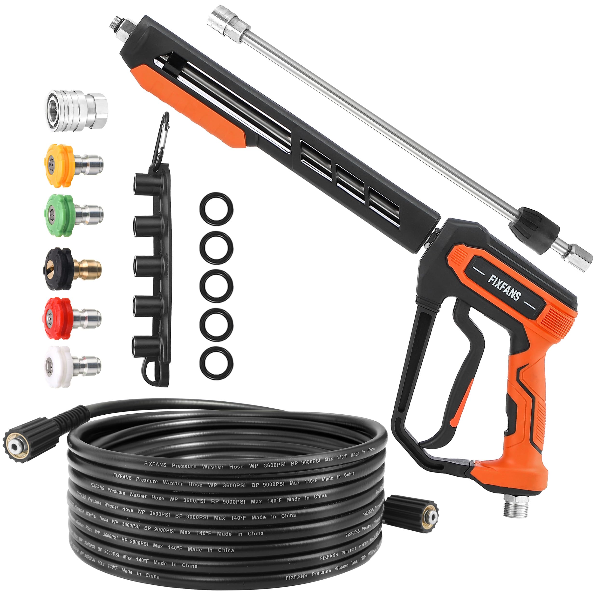 FIXFANS 25FT Pressure Washer Gun and Hose Kit