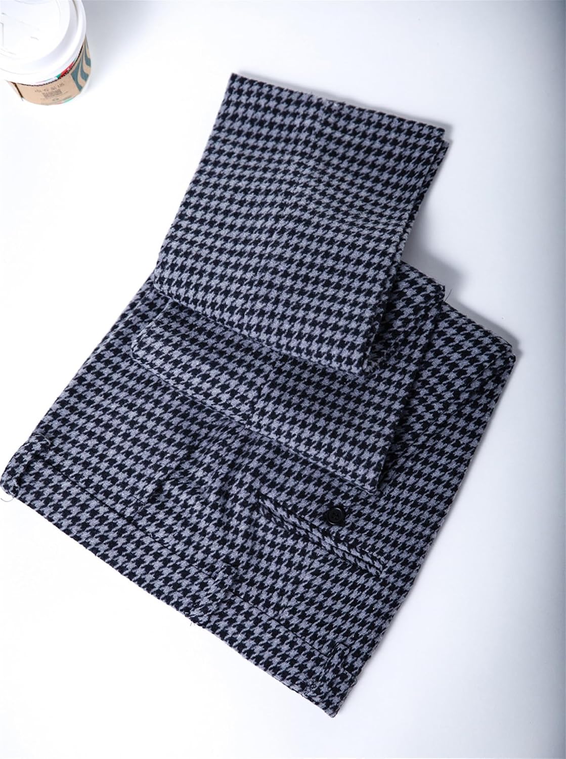 Men's Dress Pants Stretch Tweed Plaid Trousers Regular Fit Slacks