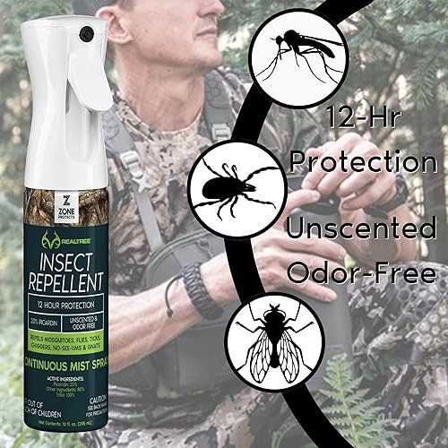 Miniatura 3 de Zone Realtree - Repelente de insectos con picaridina, sin DEET, dos botellas de 4 onzas + repuesto de 8 onzas, sin perfume y sin olor, repele