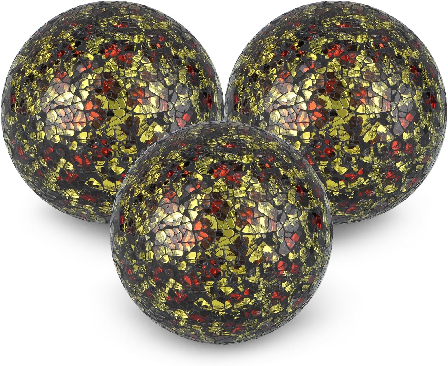 VICASKY 3pcs Ceramic Decorative Ball White Decor Table