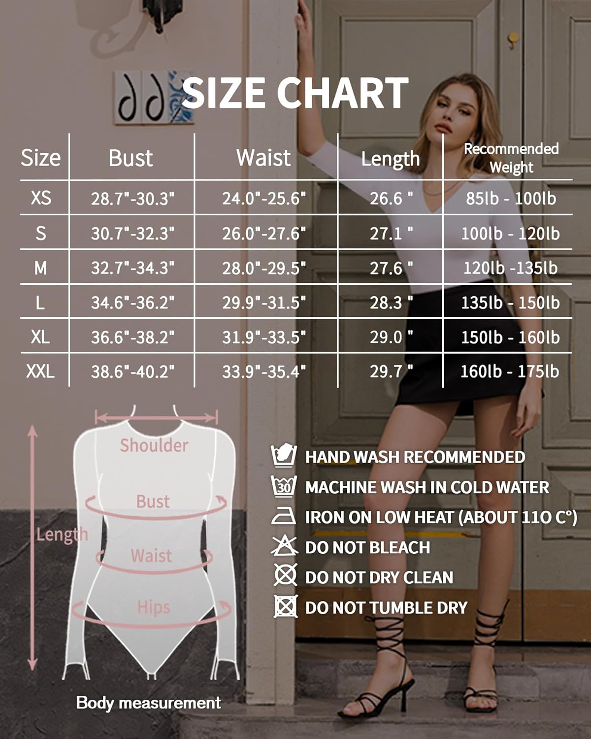 MANGOPOP Women's V Neck Half Sleeve Bodysuit 3/4 Sleeve Slim Fitted Body Suit Sexy Going Out Shirts Tops - Image 6