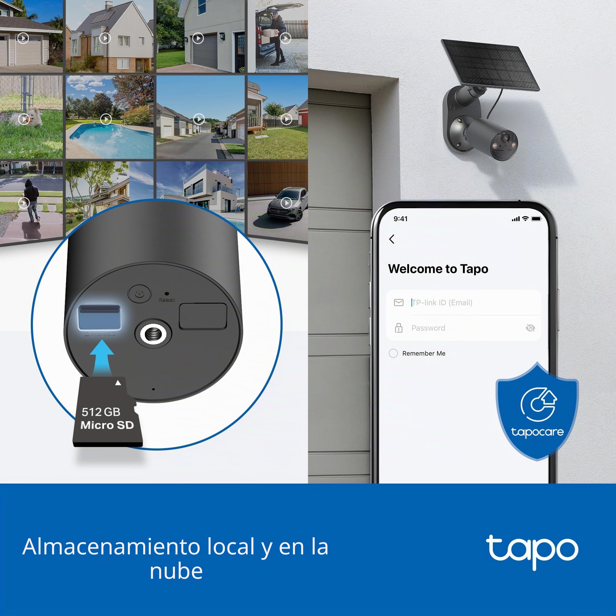 Tapo C411 Kit TP-Link cámara de Seguridad Solar inalámbrica 2K/3MP con visión Nocturna en Color, detección Inteligente de Personas
