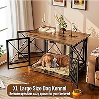 Vista 2 de COZPAW Mueble de jaula grande para perros - Jaula de interior de 48 pulgadas de alta resistencia para raza extragrande con puertas dobles, jaula