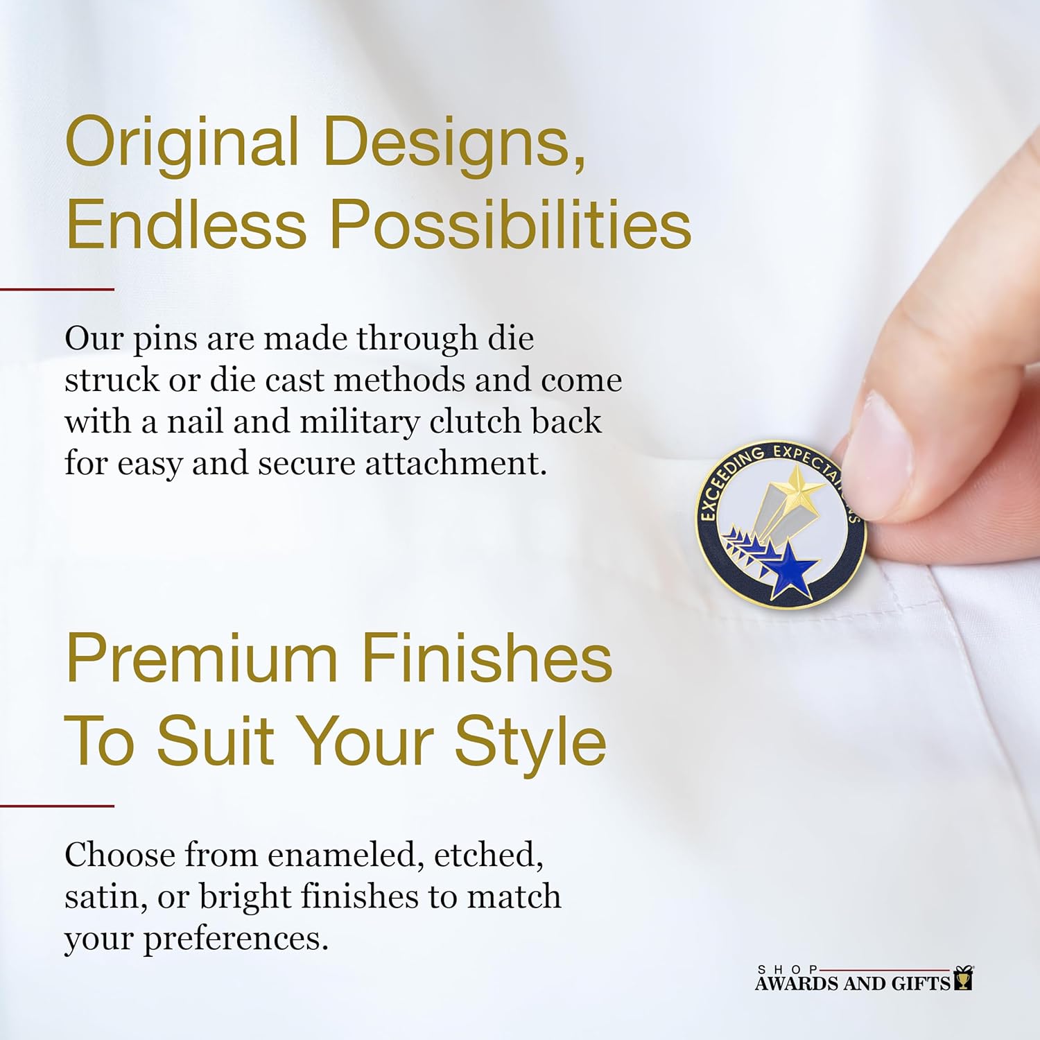 SHOP AWARDS AND GIFTS Service Recognition Lapel Pins