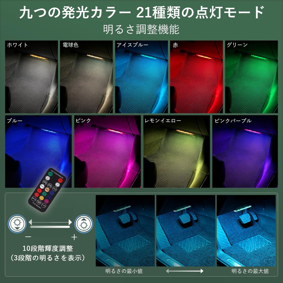 Amazon.co.jp: Futwod 9色 RGB 人感センサーライト フットライト