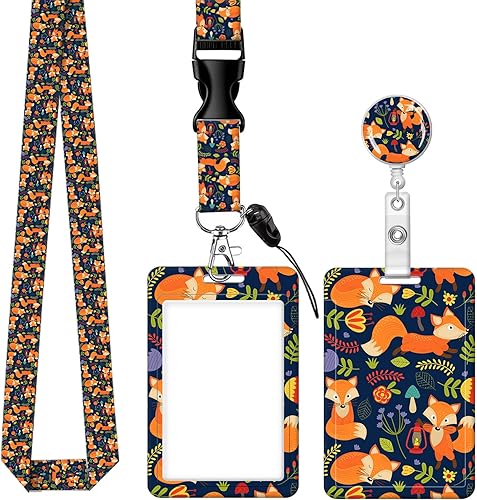 BLOCIT - Soporte para tarjetas de identificación con cordón tarjetero para identificación de moda con cordones retráctiles, fibra suave, clip de