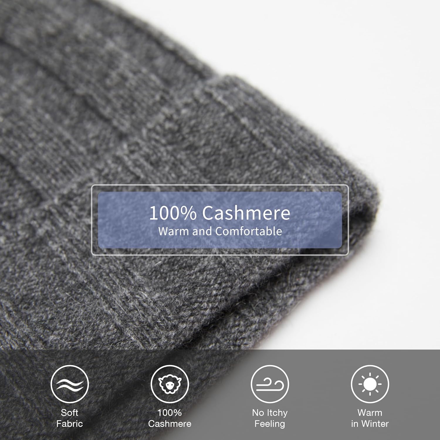 EURKEA 100% Pure Cashmere Winter Beanie Skullies Cap for Men, Soft Warm Lightweight Beanie - Image 6