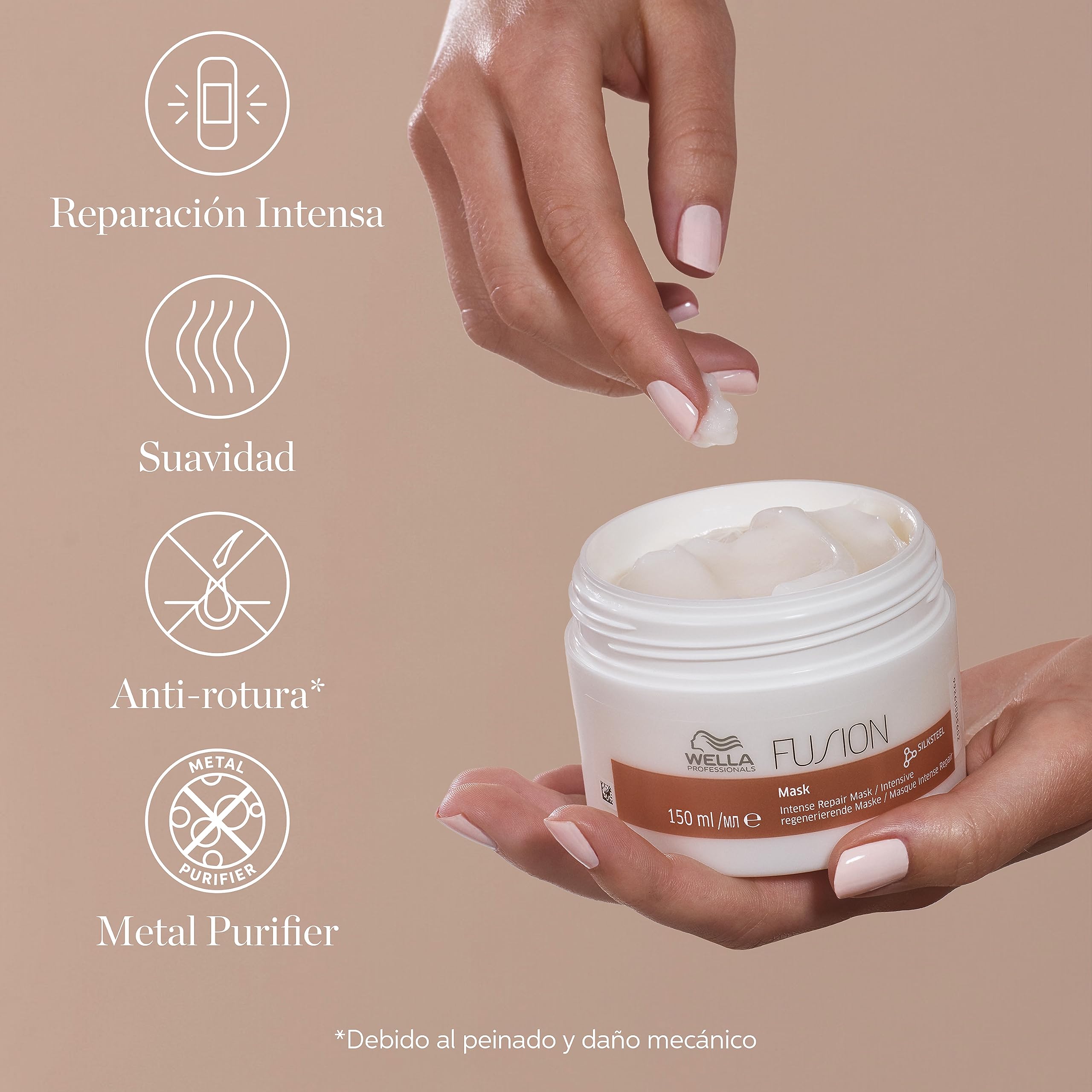 Wella Professionals FUSION Mascarilla Capilar de Reparación Intensa - Tratamiento Hidratante para Cabello Seco y Dañado -Brillo y anti roturas