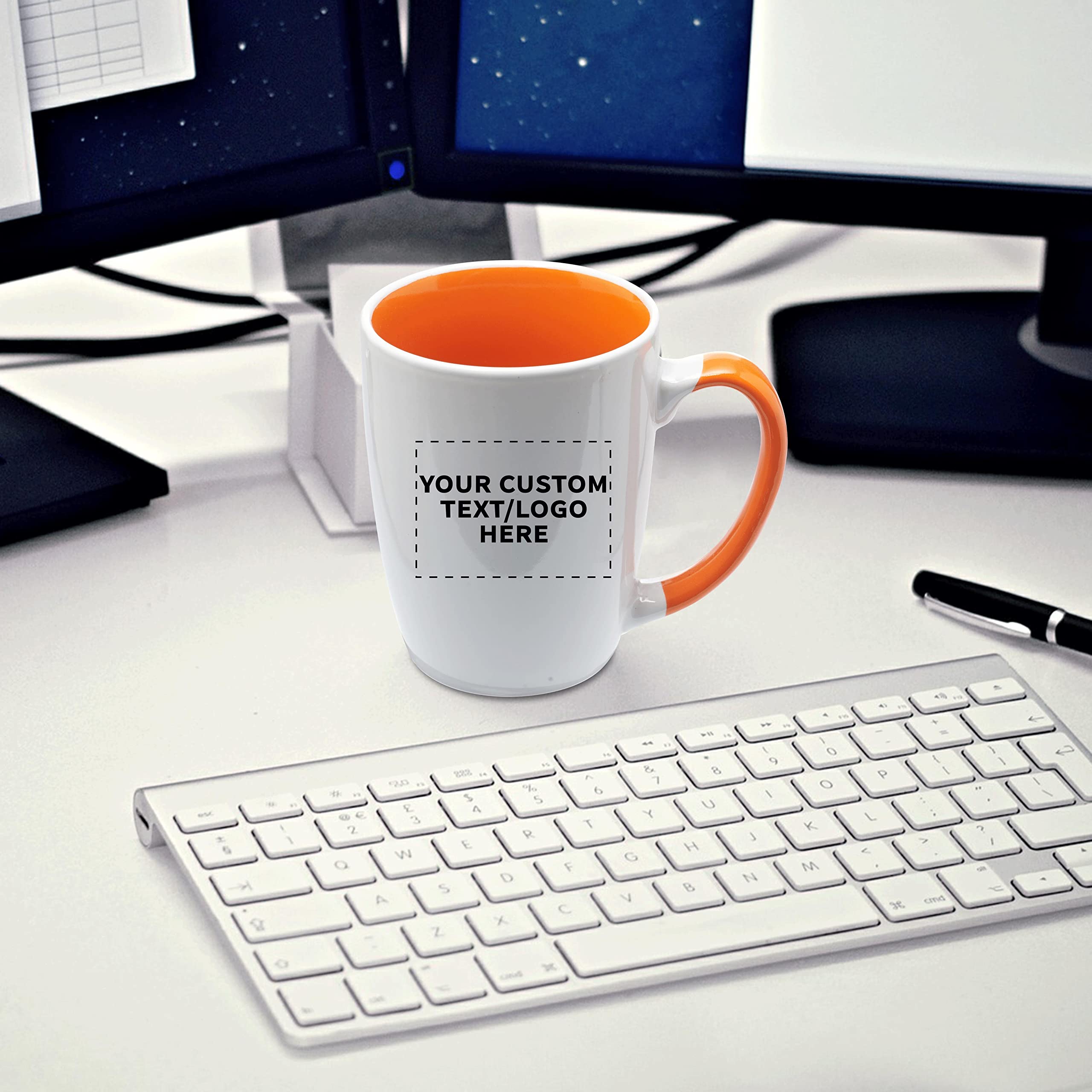 Amazon.com: DISCOUNT PROMOS Custom Java Two-Tone Coffee Mugs 12 oz Set of  10/50/100 Personalized Bulk Pack for Coffee Tea Espresso Hot Cocoa Other  Beverages - Orange : Home & Kitchen