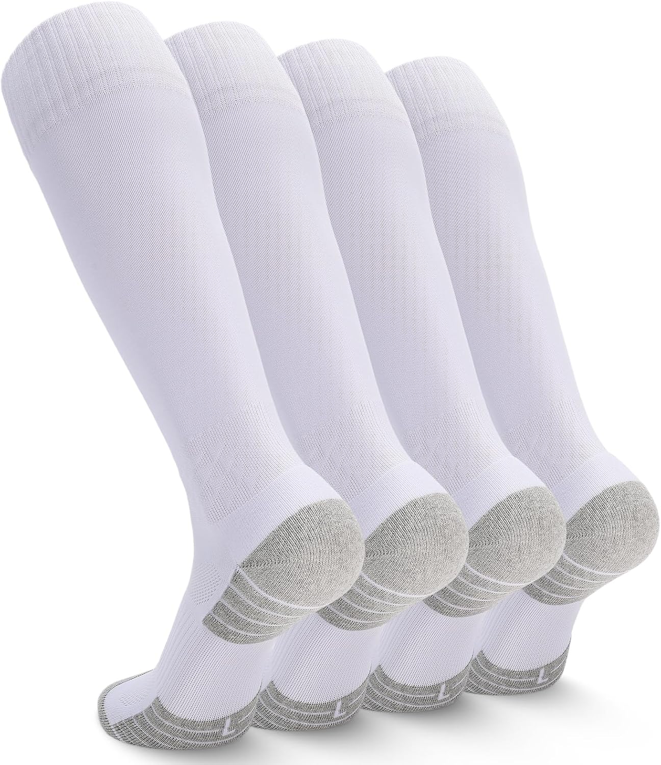 Ultrafun 4 Pairs Soccer Socks Men Youth Kids Cushioned Knee High Team Sports Football Socks
