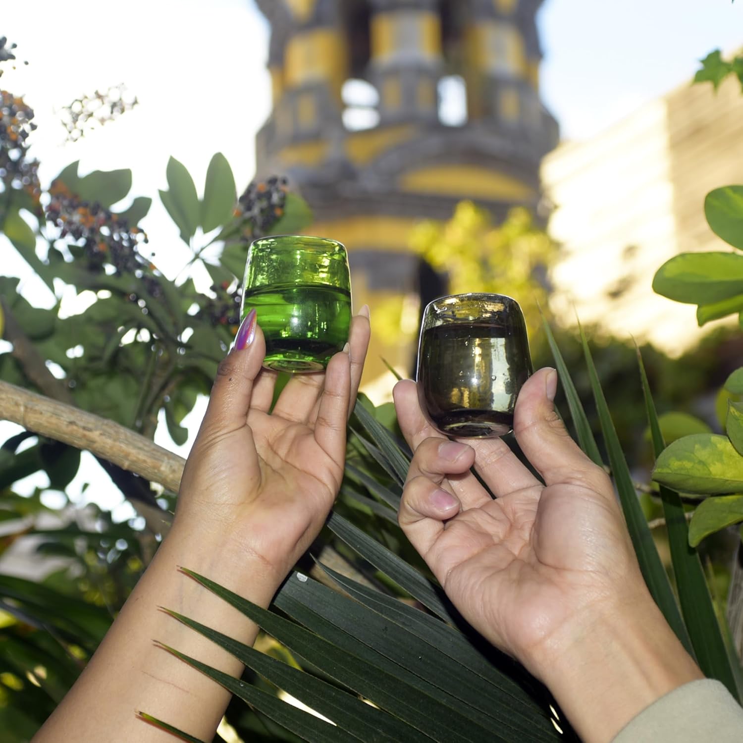 Hand-Blown Mezcal & Tequila Sipping Glasses From Mexico - Party Pack | Authentic Handcrafted 2.2 oz Tequila Tasting Glasses | Handmade Mezcal Copitas | Mexican Fiesta