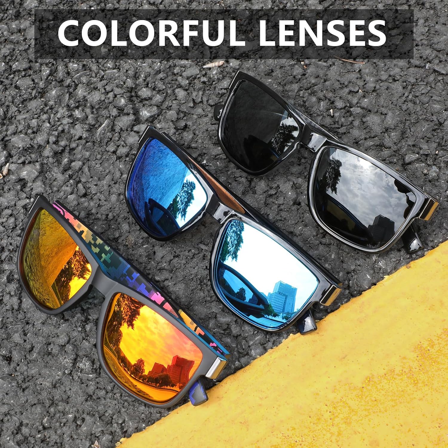 Hifot Polarized Sunglasses Men Women 3 Pairs, Sun Glasses for Cycling Driving Fishing, Sports Eyeglasses for Running Golf - Image 5