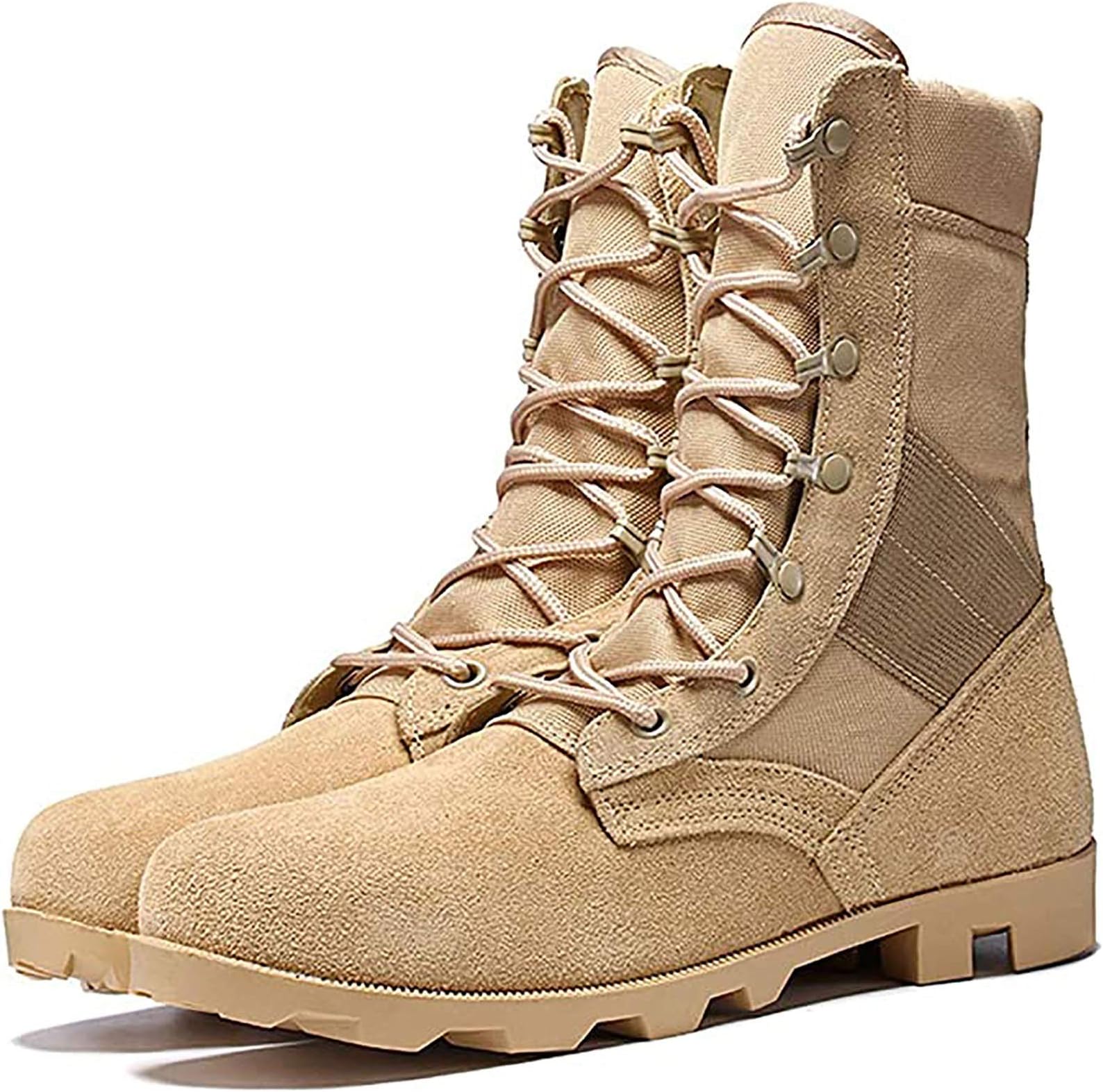 ZMYC Mens Military Tactical Boots Waterproof Army Combat Jungle Patrol Boots Hiking Trekking Motorcycle Outdoor Shoes (Color : Brown, Size : 44)