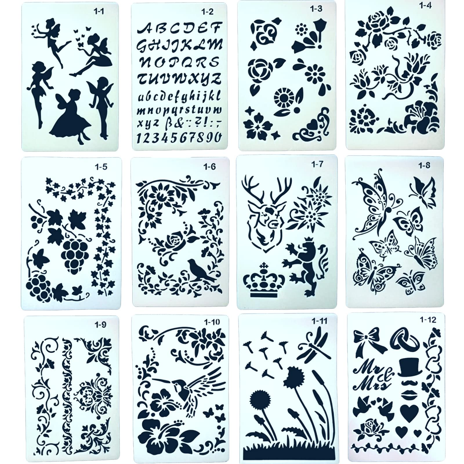 Stash ステンシル Amazon.co.jp: Copeflap ステンシルシート 12枚組 ステンシル