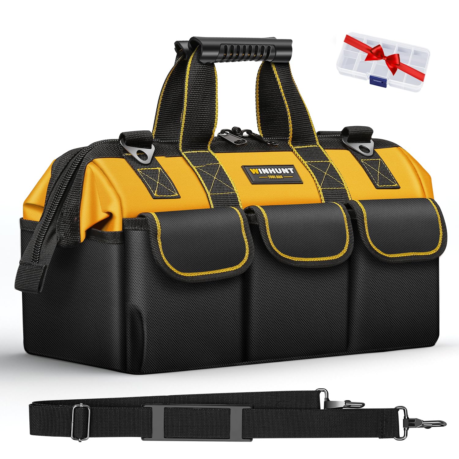 WINHUNT Tool Bag, 18-inch Wide Mouth Tool Organisers, 600 Denier
