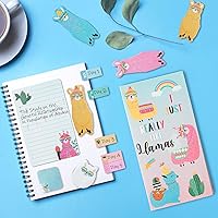 Vista 4 de Xqumoi I Just Really Like Llamas Sticky Notes Set, 550 Sheets, Cute Cartoon Alpaca Self-Stick Notes Pads Animal Divider Tabs Bundle Writing Memo