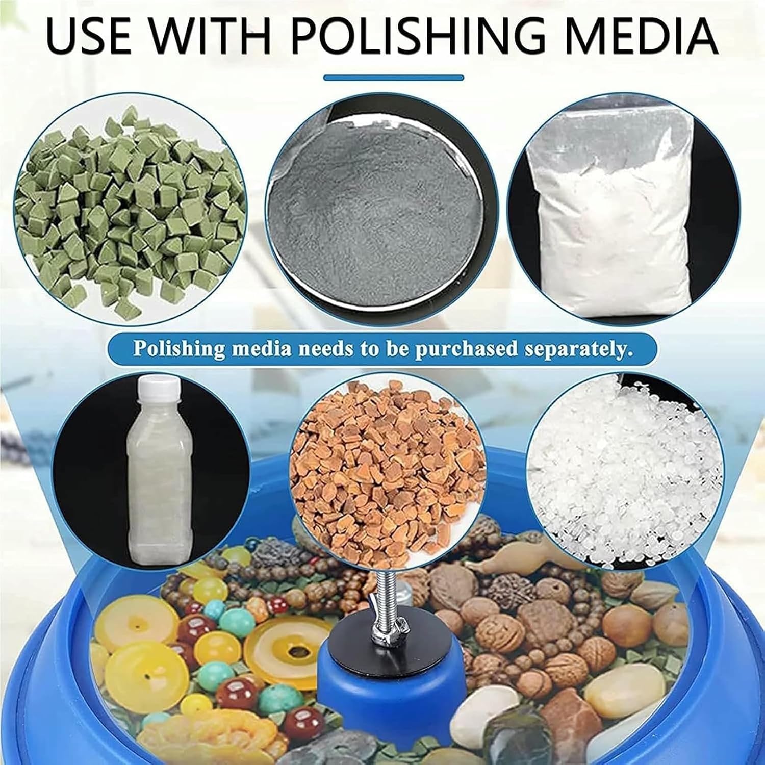 Electric Vibrating Tumbler Polisher, Rock Polisher, Sleeve Polisher, For Grinding And Polishing Workpiece Surfaces, Jewelry Accessories, Metal Parts, Auto Parts