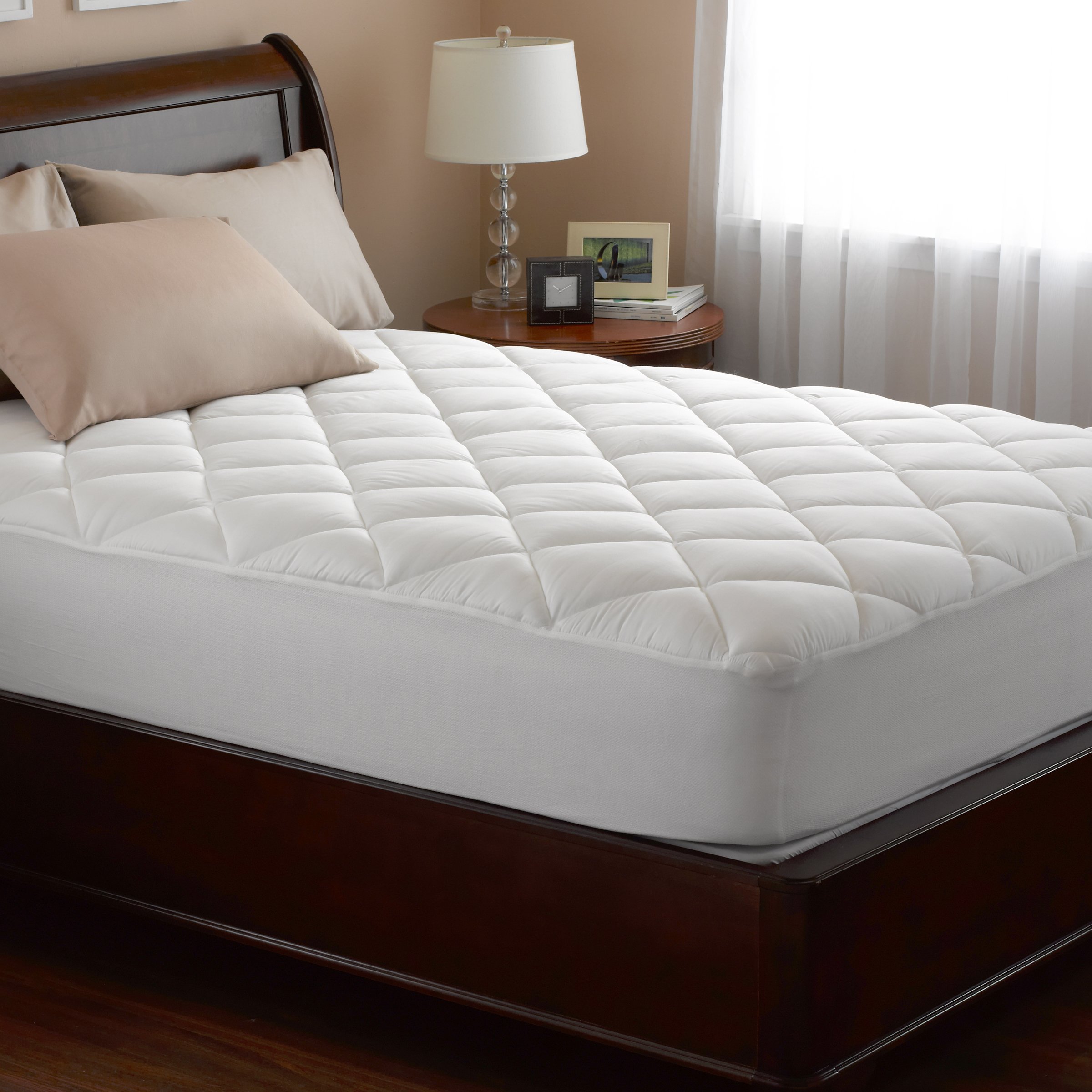 Spring Air 76060 Hypoallergenic Cotton Cover Illuna Plush Mattress Pad, Twin X-Large/39 x 80", White