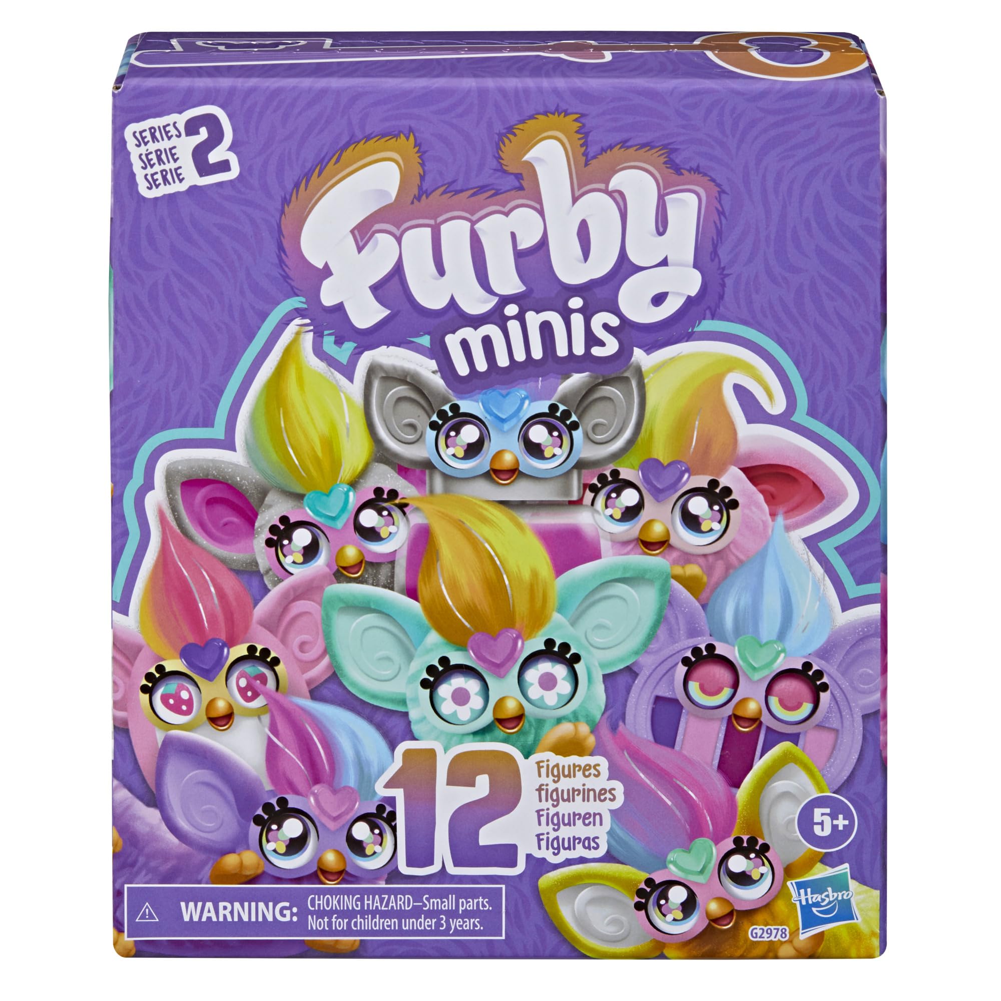Wielopak 12 miniaturowych figurek-niespodzianek Furby z motywami mody, zabawki kolekcjonerskie o wysokości 2,54 cm dla dzieci w wieku od 5 lat, seria 2