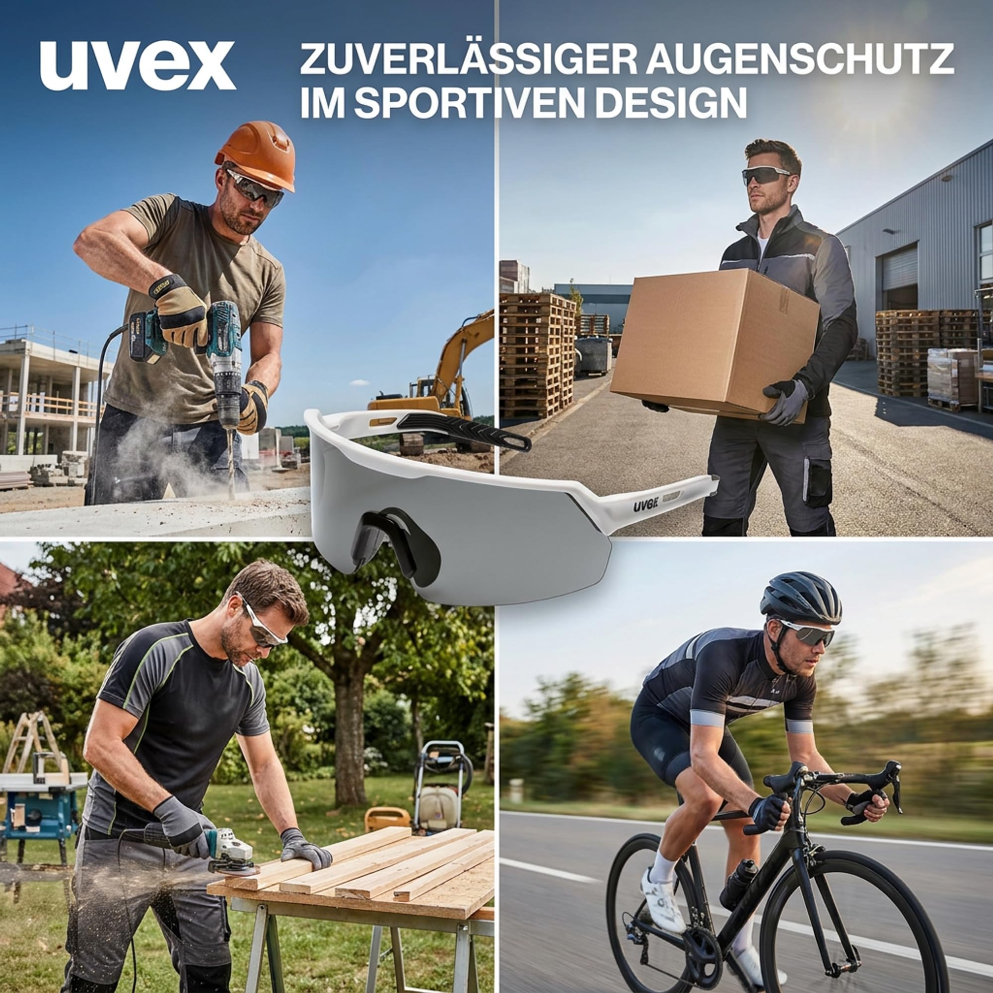 Uvex Ultrashield okulary ochronne – odporne na zarysowania i zaparowanie, sportowe okulary robocze i do prasowania ze 100% ochroną przed promieniowaniem UV, antypoślizgowe i wygodne