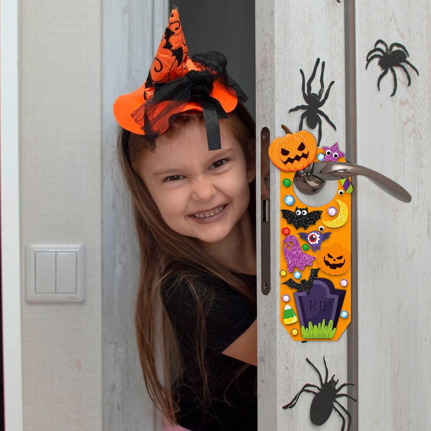 30Sets Halloween Crafts Doorknob Hanger Kit | DIY Door Hanger,Classroom Activities,Halloween Party Games,Arts Crafts,Bulk Set