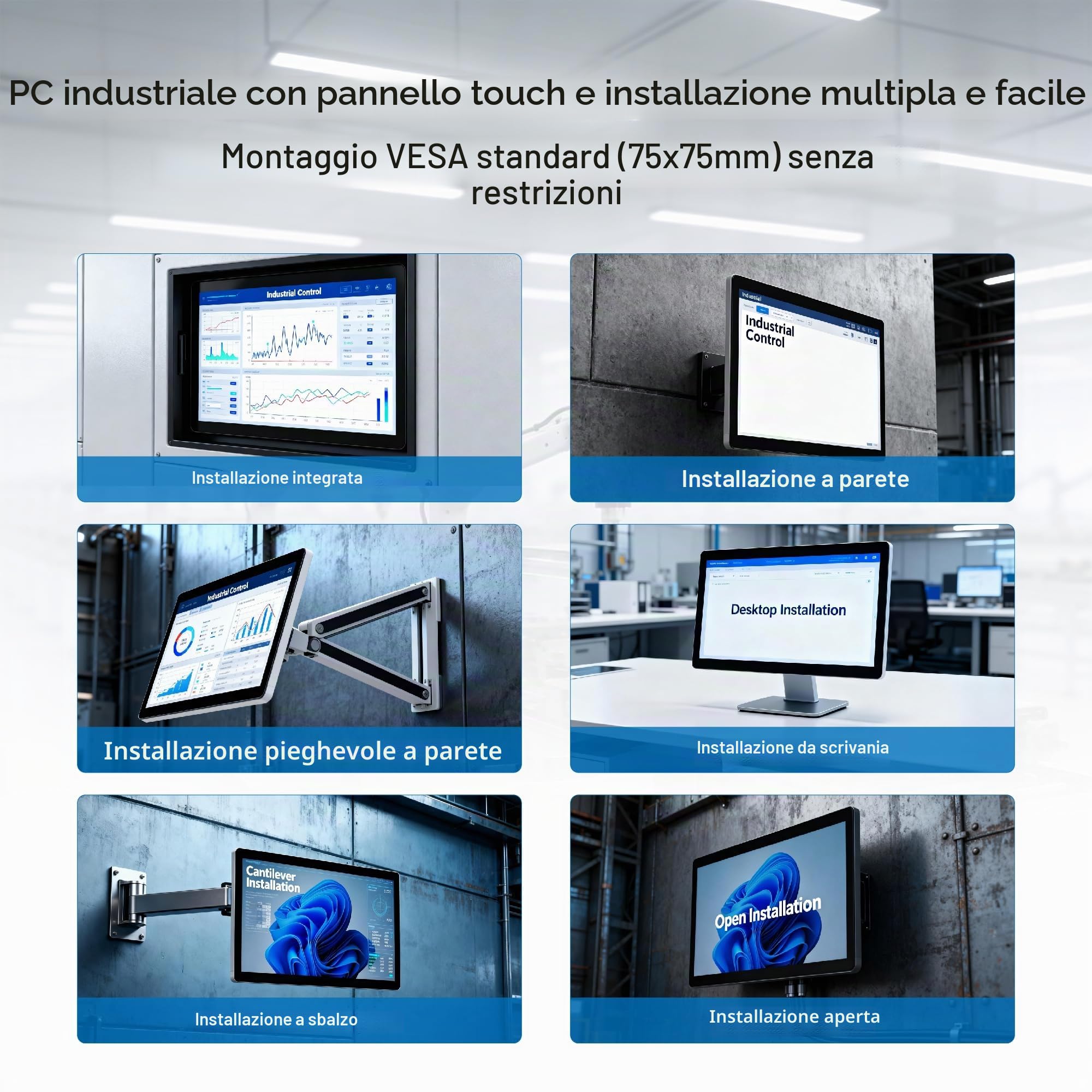 Pannello PC All in One HEIGAOLAPC Win11 Pro, monitor touch screen da 13,3 pollici, N5100, 8 GB RAM, 128 GB ROM, PC integrato Touchscreen 1920 x 1080, Wifi5.0, USB3.0 x 4, RS232, HDMI2.0, USB Type-C