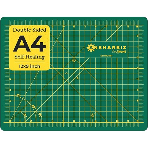 Crafty World 9 x 12 Cutting Mat for Sewing, Self Healing Double Sided Quilting Crafts Mat - Fabric Cutting Mat - Non Slip surface - Rotary Cutting Board
