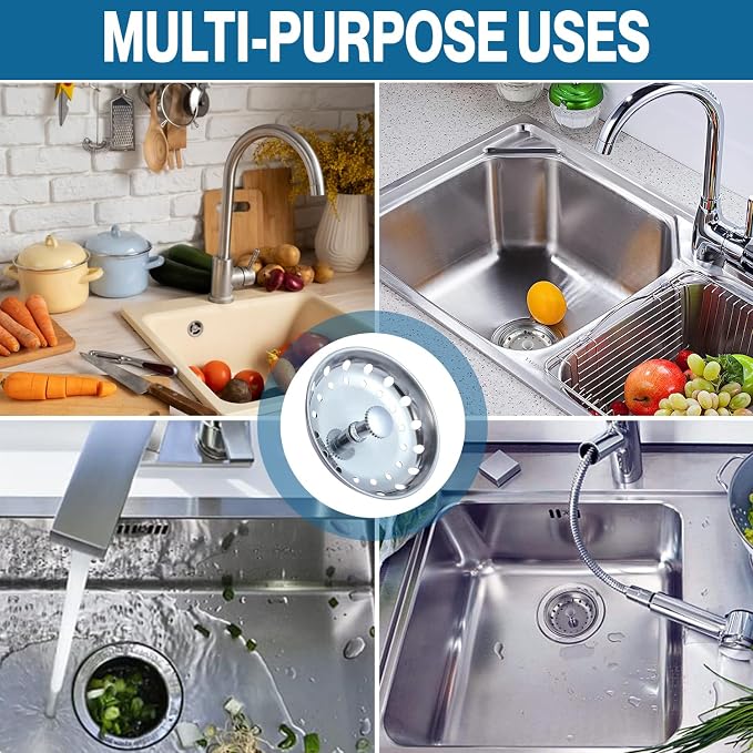 Colador para desagüe de cocina 2 unidades acero inoxidable miniatura 10