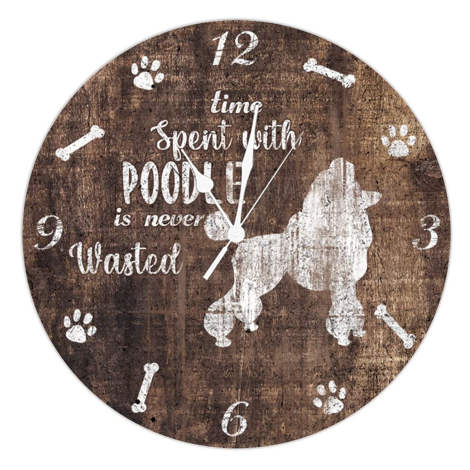 Horloge ronde en bois cadeau parfait pour les amoureux des chiens