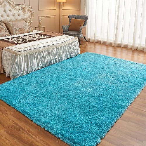 Miniatura 61 de Arbosofe Alfombras suaves y esponjosas para dormitorio, sala de estar, alfombras peludas de color azul marino, 6 x 9 pies, alfombra para habitación