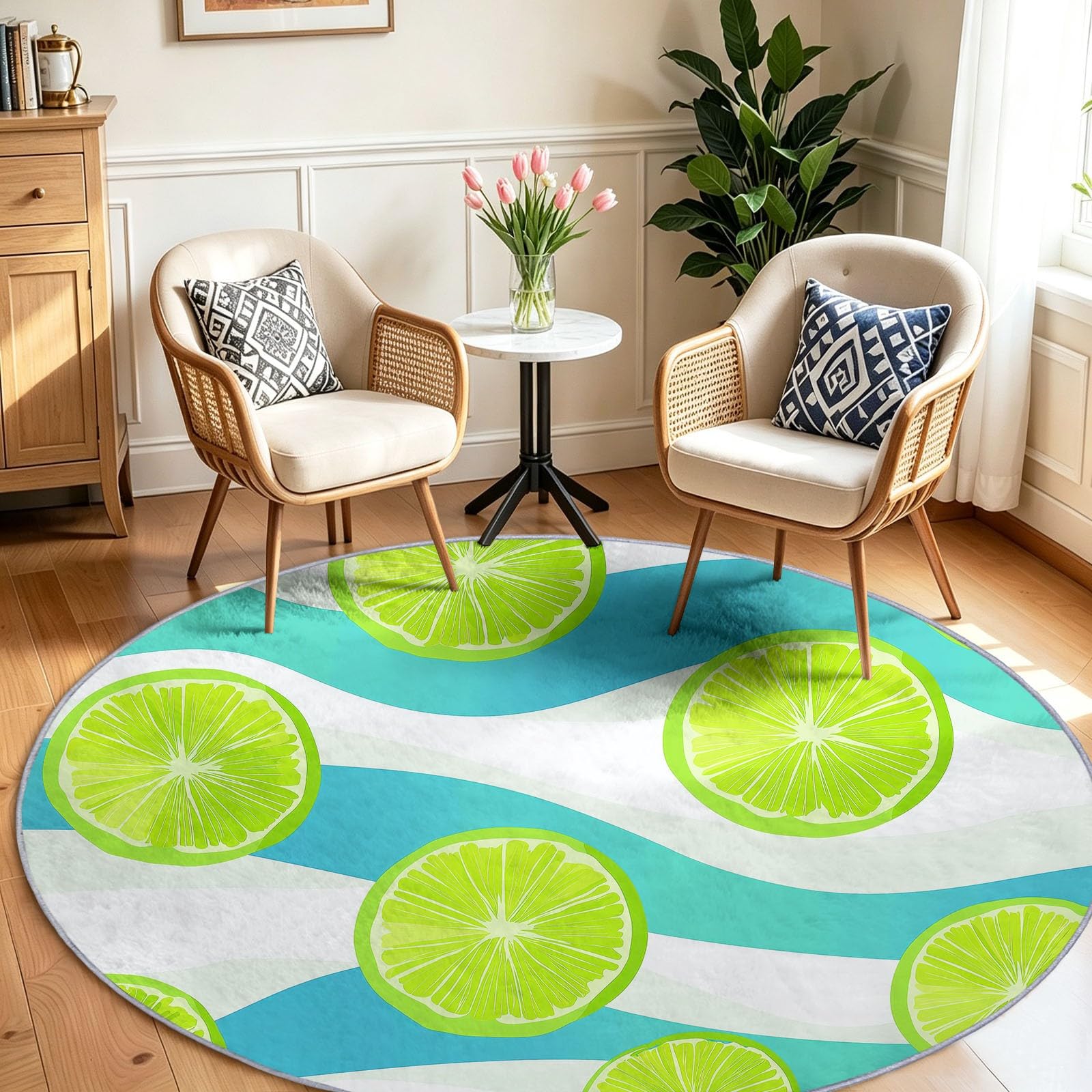 Tapis rond antidérapant et lavable résoud le problème des sols glissants