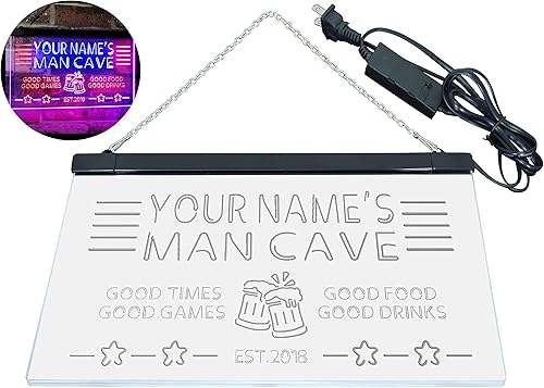 Vista 30 de ADVPRO Letrero de neón LED multicolor personalizado con texto en inglés "Man Cave Home Bar Est. Year", 32 x 24 pulgadas st4s86-x0012a-tm-c Varios