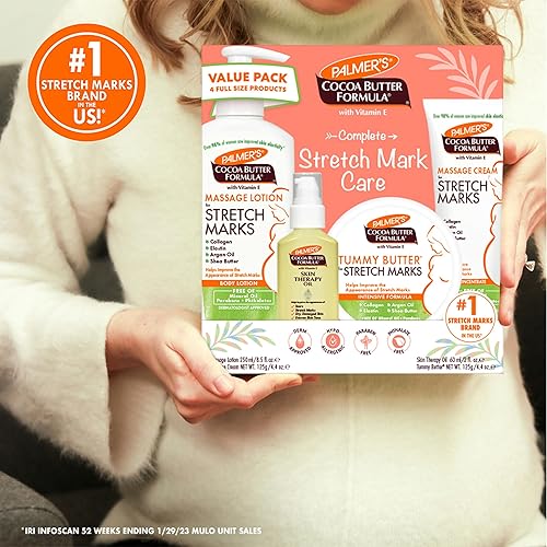 Miniatura 13 de Palmer's Kit de cuidado de la piel para estrías y cicatrices, aprobado por dermatólogos, regalo para futura mamá, juego de 4 piezas de tamaño