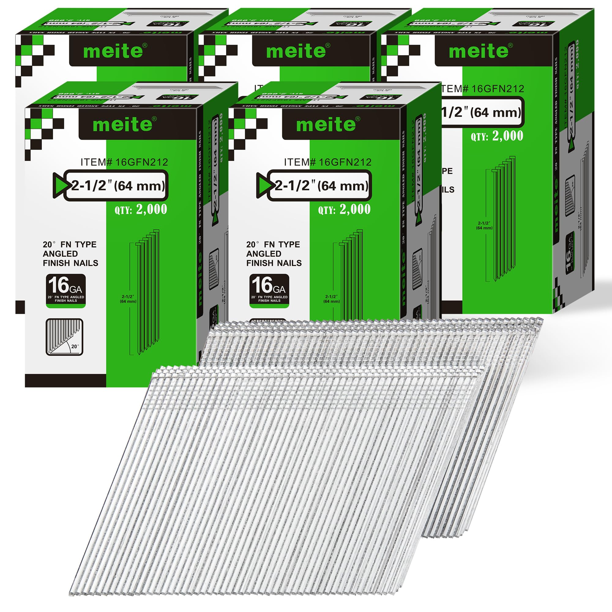 Meite 2 Inch Finish Nails - 2000 PCS -19 Meite 2 Inch Finish Nails - 2000 PCS -19