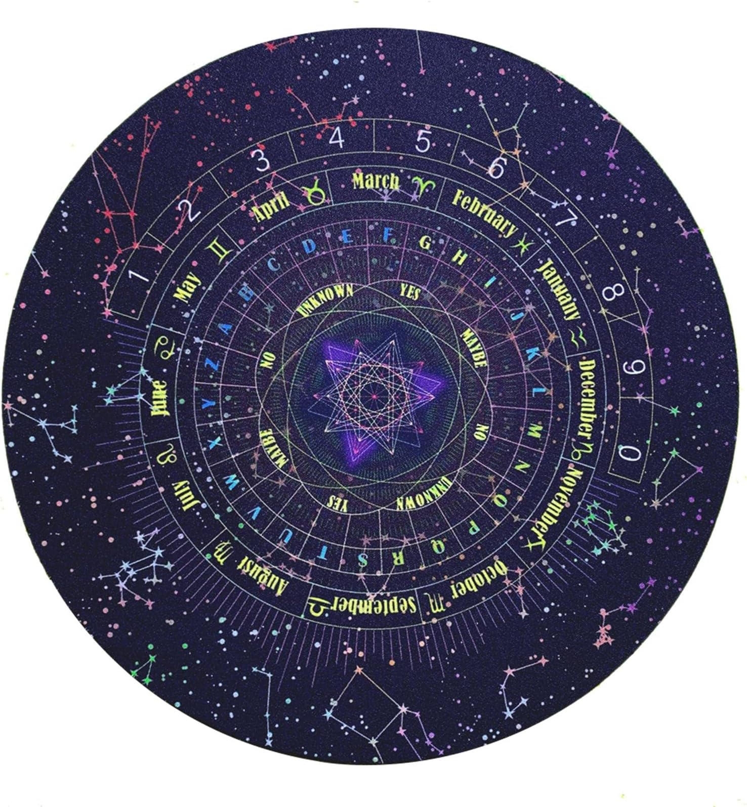 EMVANV Divination Board, 8.66inch Rubber Astrology Star Pendulum Mat for Divination Pendulum Pad Metaphysical Message Board, Starry Sk-y Rubber Pad for Divination Set(As Shown)