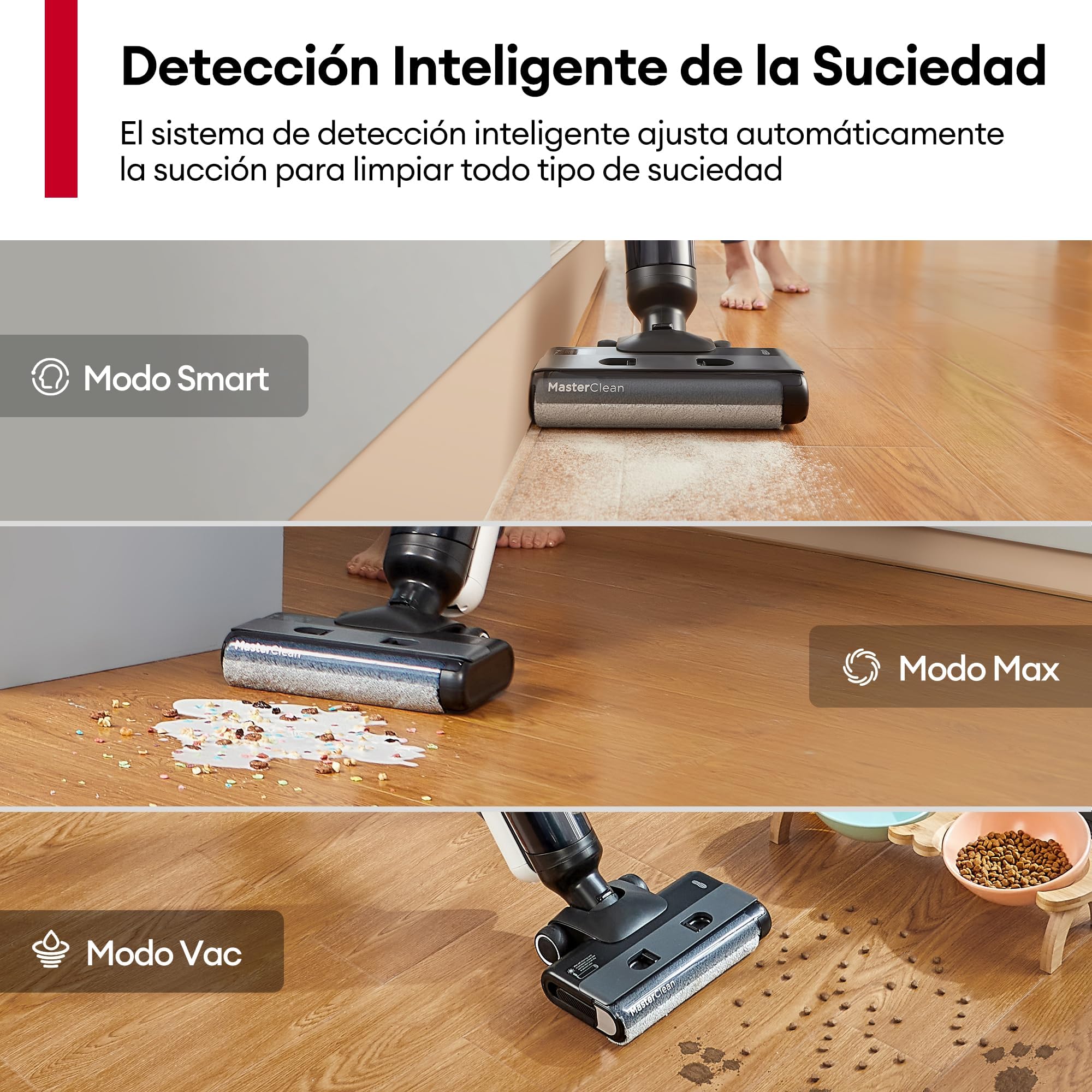 Ultenic AC1 Elite Aspiradora sin Cable Inteligente, Escoba Friegasuelos, Aspiradora en Seco y Húmedo, Tanque Doble, Ligero, Pantalla Digital, Autolimpieza