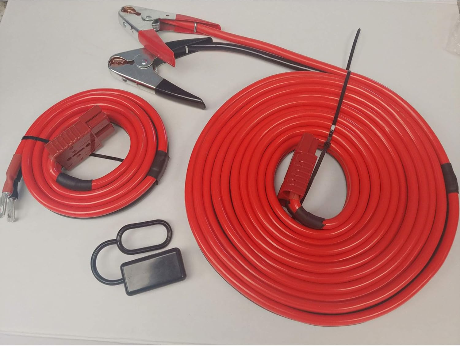 1GA 32FT Permanent Installation kit Jumper Battery Cables with QUICK-CONNECT Plug 32Ft Booster Jump-Start
