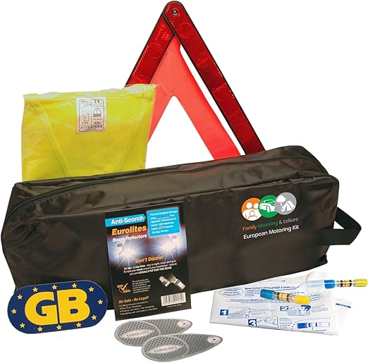 6 Piece European Motoring Kit Headlamp Beam Deflectors NF Approved