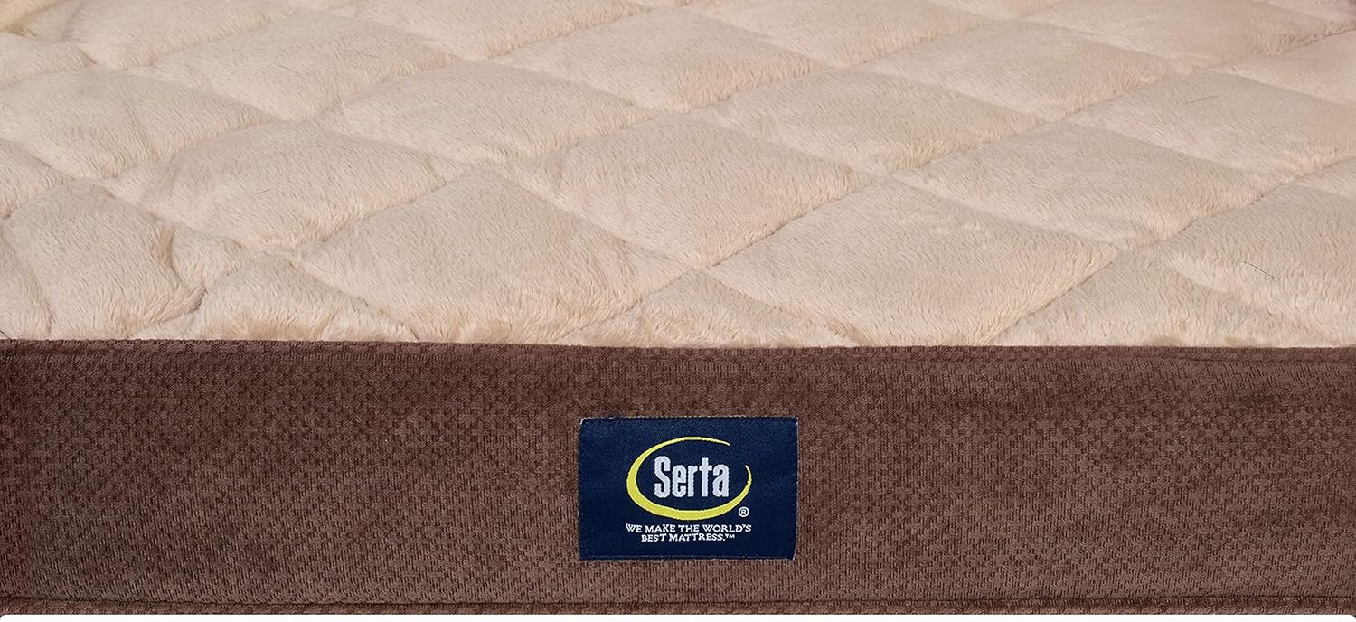 Serta Ortho Quilted Couch Pet Bed, Large, Mocha