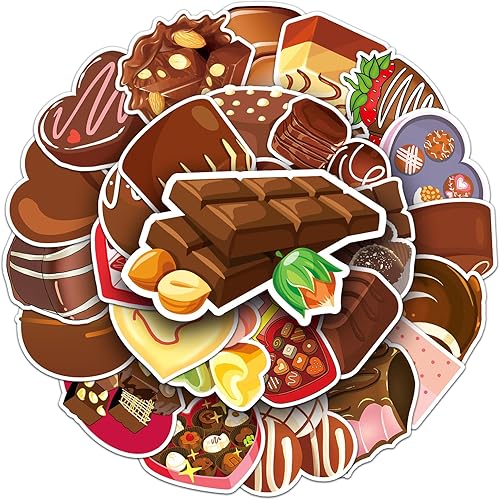 Adhesivo de chocolate para niños, adolescentes, niños, niñas, vinilo impermeable para laptop, botellas de agua, tableta, teléfono, laptop,