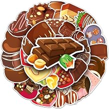 Chocolate-Themed Stickers for Teens Adults Dessert Lovers Snack Enthusiasts Vinyl Waterproof Candy Stickers for Laptop Water Bottles Phone Notebook Bike Luggage 50PCS