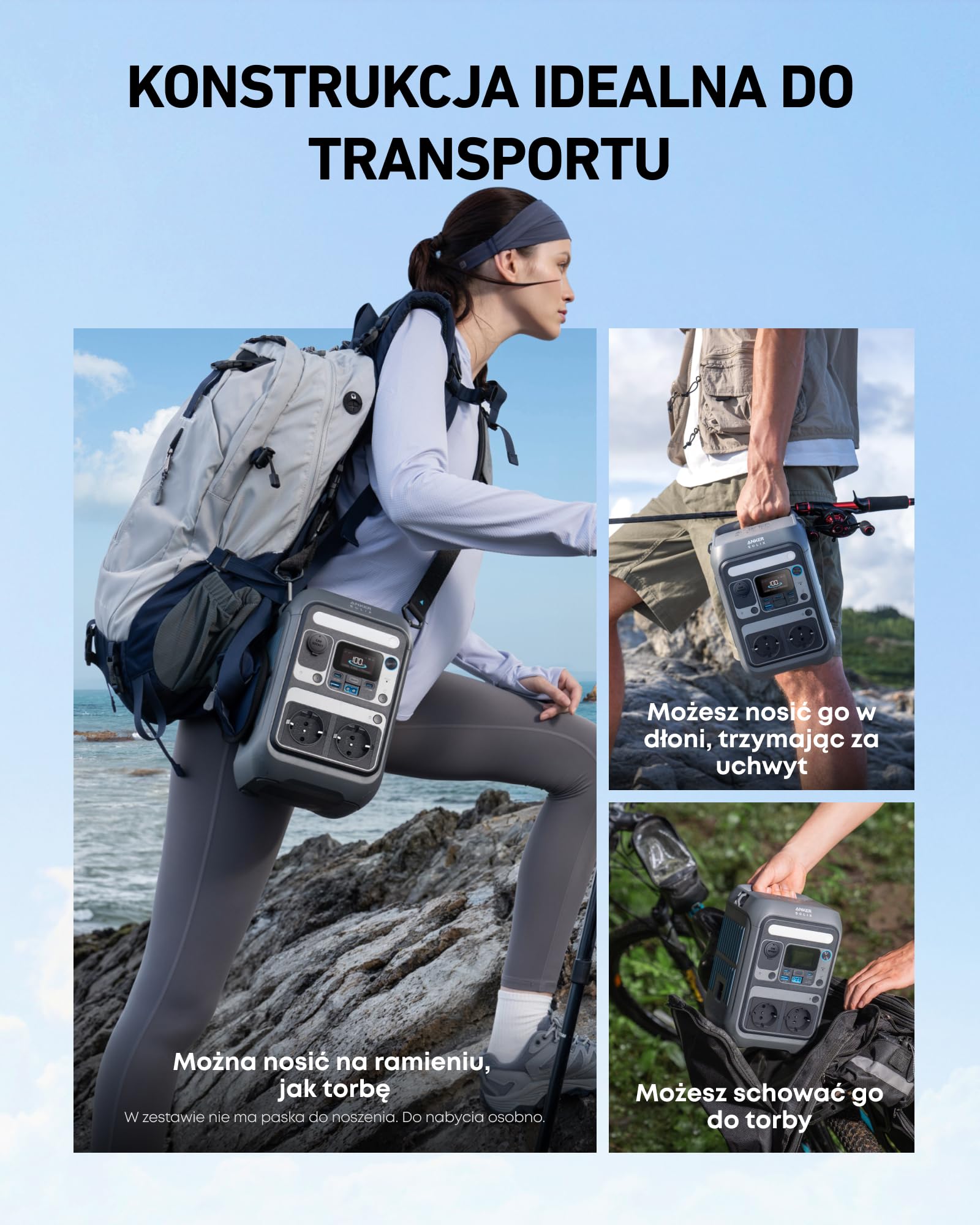 Anker SOLIX C300 Portable Power Station, Akumulator LiFePO4 288 Wh na zewnątrz, Generator słon. 300 W (600 W szczyt.), Szybkie ładow. dwukier. 140 W, na kemping, zasilanie awaryjne (panel słoneczny)