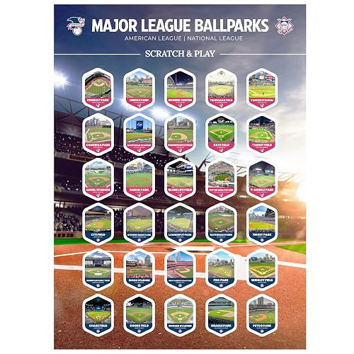 Baseball Stadiums Scratch Off Poster 2026 - MLB Stadium Map