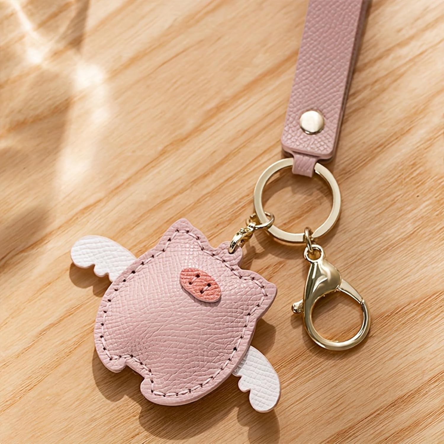 Flying Pig Keychain, Hand-Sewn Kawaii Key Chains, Pink Accessories Decor for Purse Handbags Tote Bag Car Key Charm - Image 4