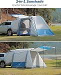 JOYTUTUS SUV Tente avec pompe gonflable, Tente de voiture facile pour 6 Personne avec le toit de la voiture, double-usage Blow Up SUV Camping Tente avec 2 Auvents