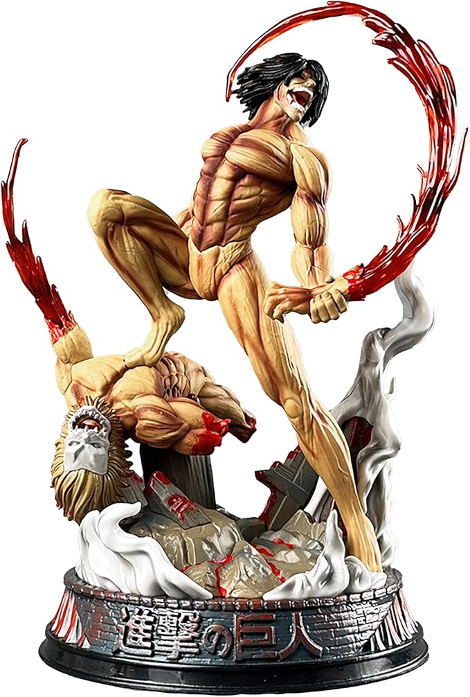 Assassins Creed Schatten: Ein Zusammenschluss mit Attack auf Titan, niemand hat es erwartet 6 Eren Jaeger Figure Rips The Jaw Giant Apart Model Statue SanLi Figure Desktop Ornaments Home Car Decoration