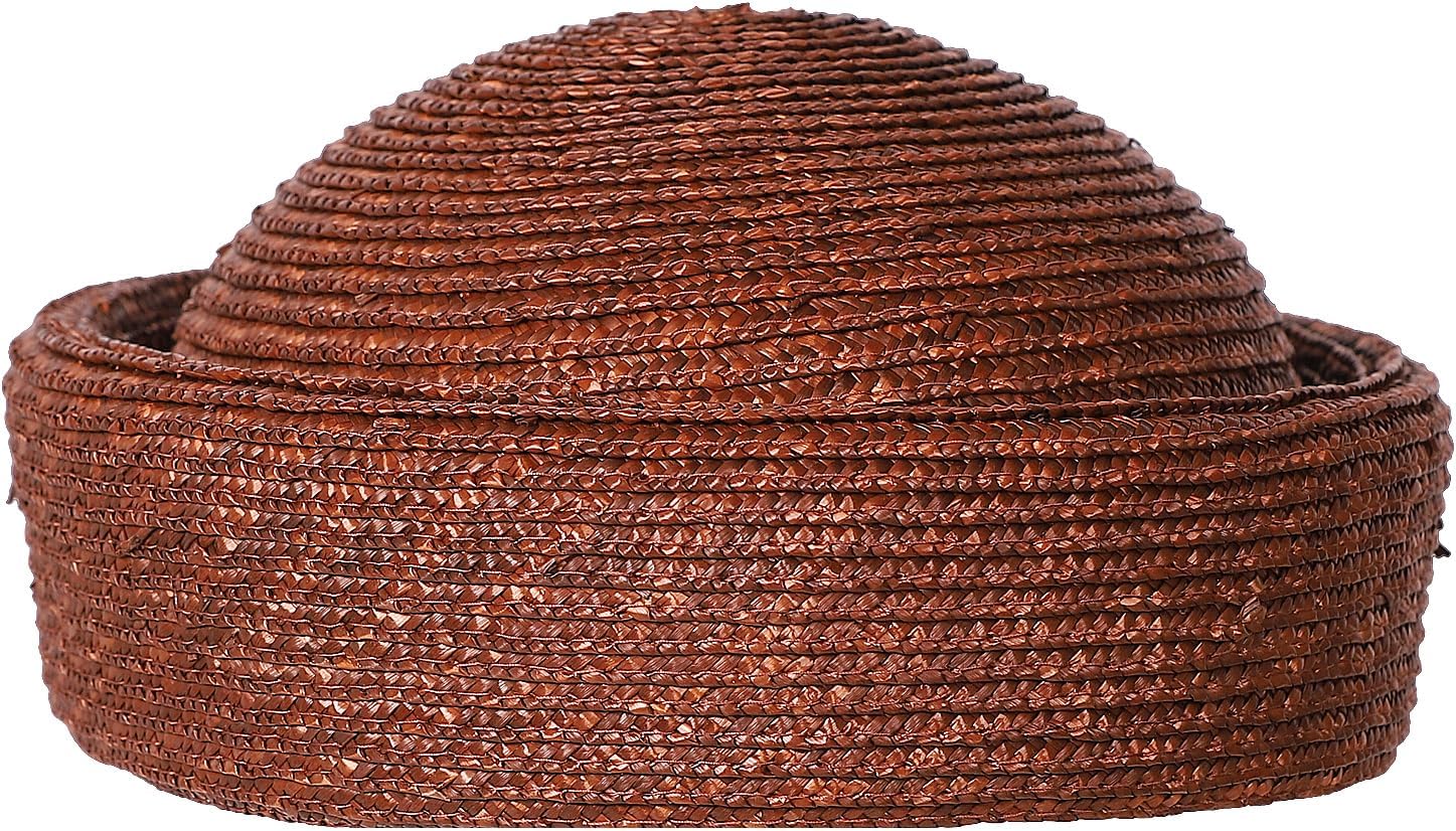 FADVES Women's Vintage Straw Pillbox Hat Base - Hard Beret Fascinator for DIY Millinery