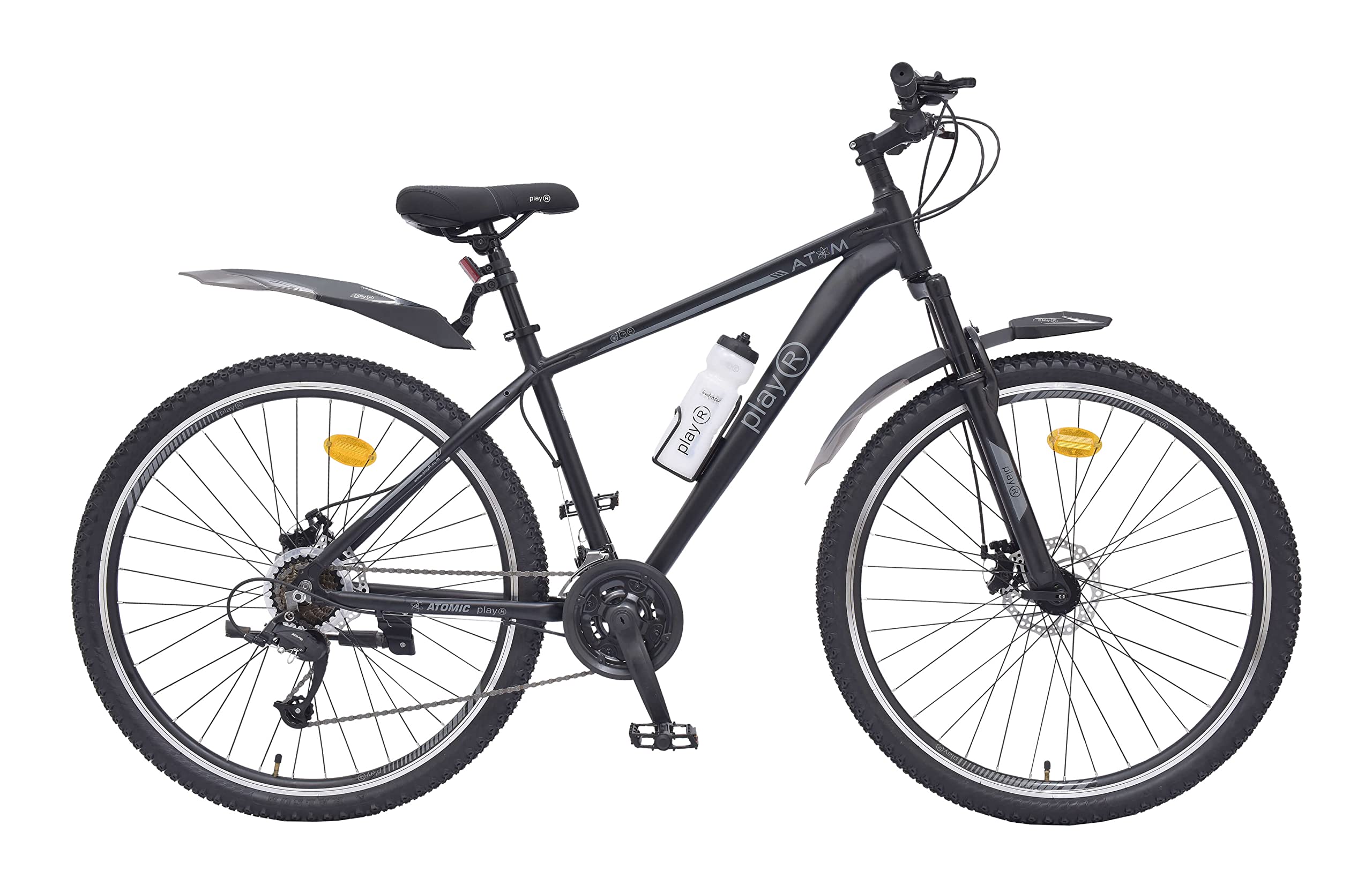 playR Atom 26 Inch - Alloy 21 Speed | Front Wheel Shock Abs | Front & Rear Disc Brakes | Feather Black | Durable City & Outdoor Cycle for Men & Women-picture-35