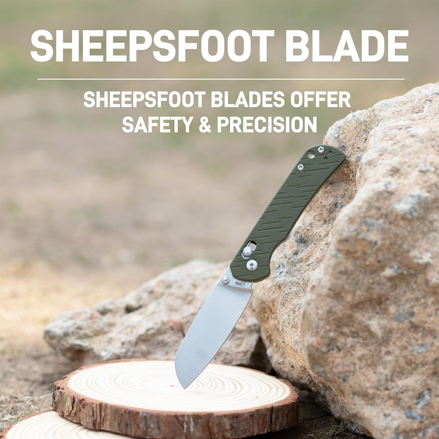 CJRB Lyrid Folding Knife, 3.15'' AR-RPM9 Steel Blade with G10 Handle, Crossbar Lock Sharp EDC Knife for Men Women Camping Survival Hiking(J1953 Green)